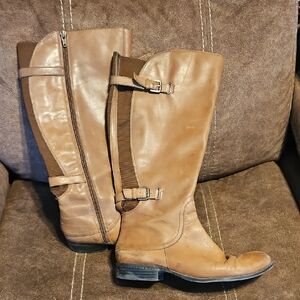 Naturalizer Brown Over the Knee Boots With Side Zipper